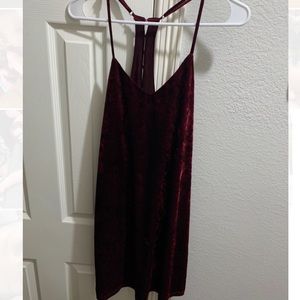 NWT Maroon Velvet Sleeveless Mini Dress